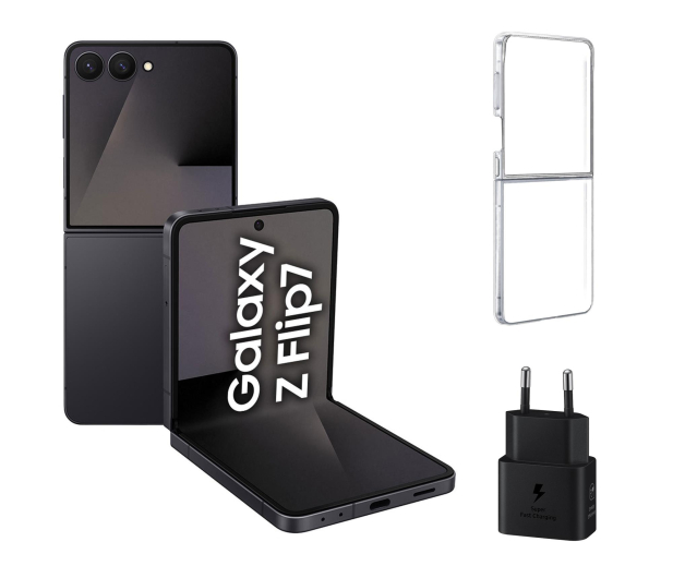 Samsung Galaxy Z Flip7 12/512GB Czarny + Clear Case + Charger - 1347409 - zdjęcie
